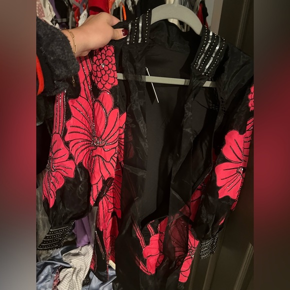 Karen millen Applique Organdie Floral Graphic Woven Mini Dress - Picture 4 of 5